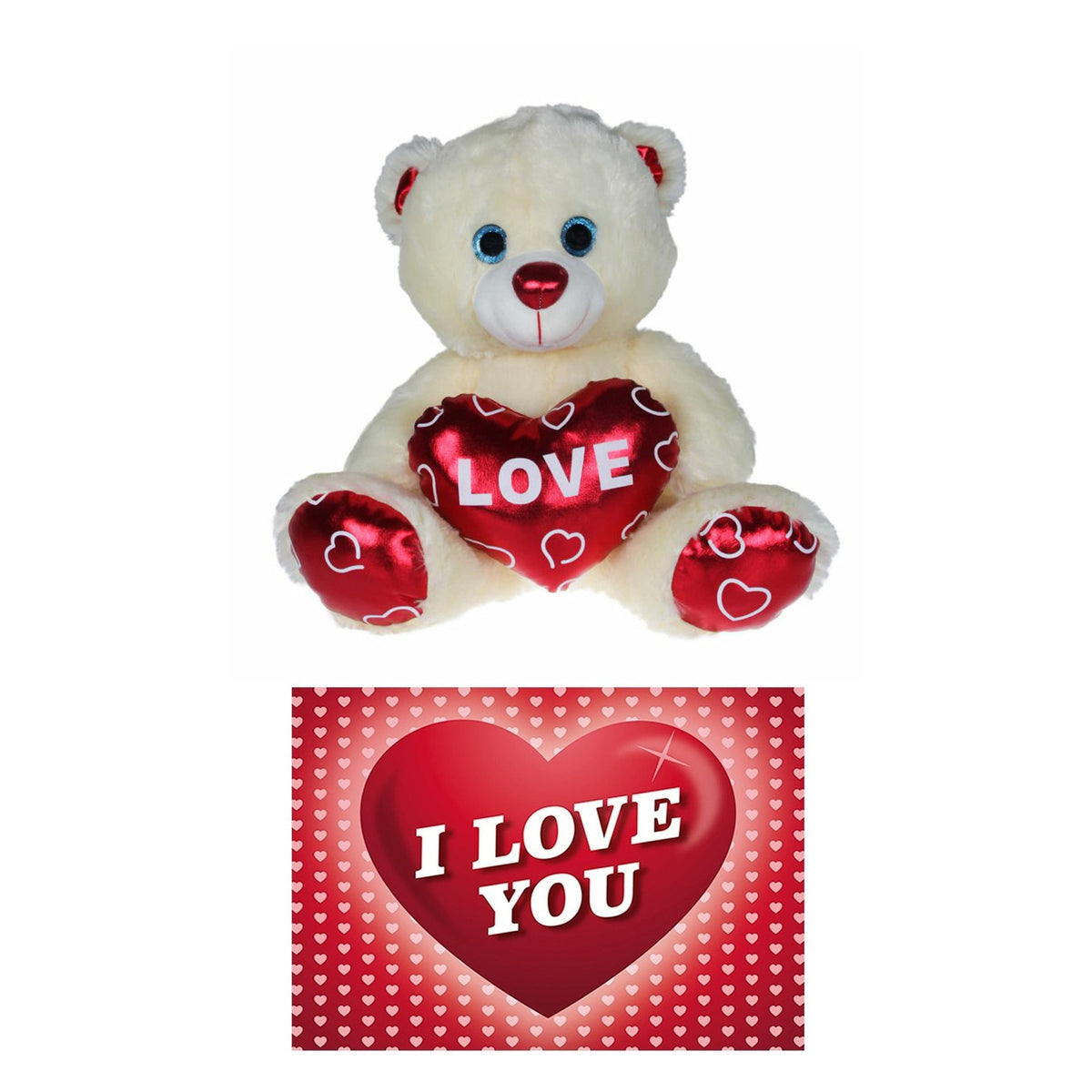 Pluche knuffelbeer - 20 cm - Valentijn - hartje - wenskaart - Pluchen speelgoed