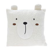 Dieren sierkussen - wit - pluche - 43 cm - met oren - Pluchen speelgoed