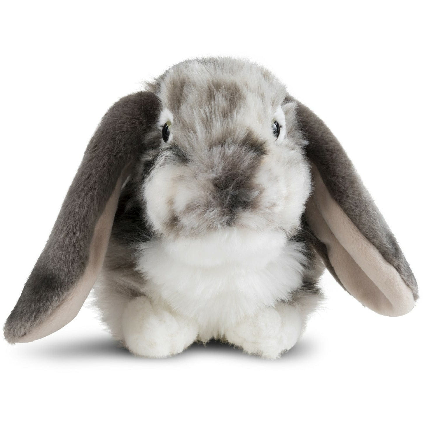 Grijs/wit konijn knuffel - pluche - 30 cm - hangoor - Pluchen speelgoed