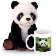 Panda cadeauset - pluche knuffel - 25 cm - beker 300 ml - Pluchen speelgoed