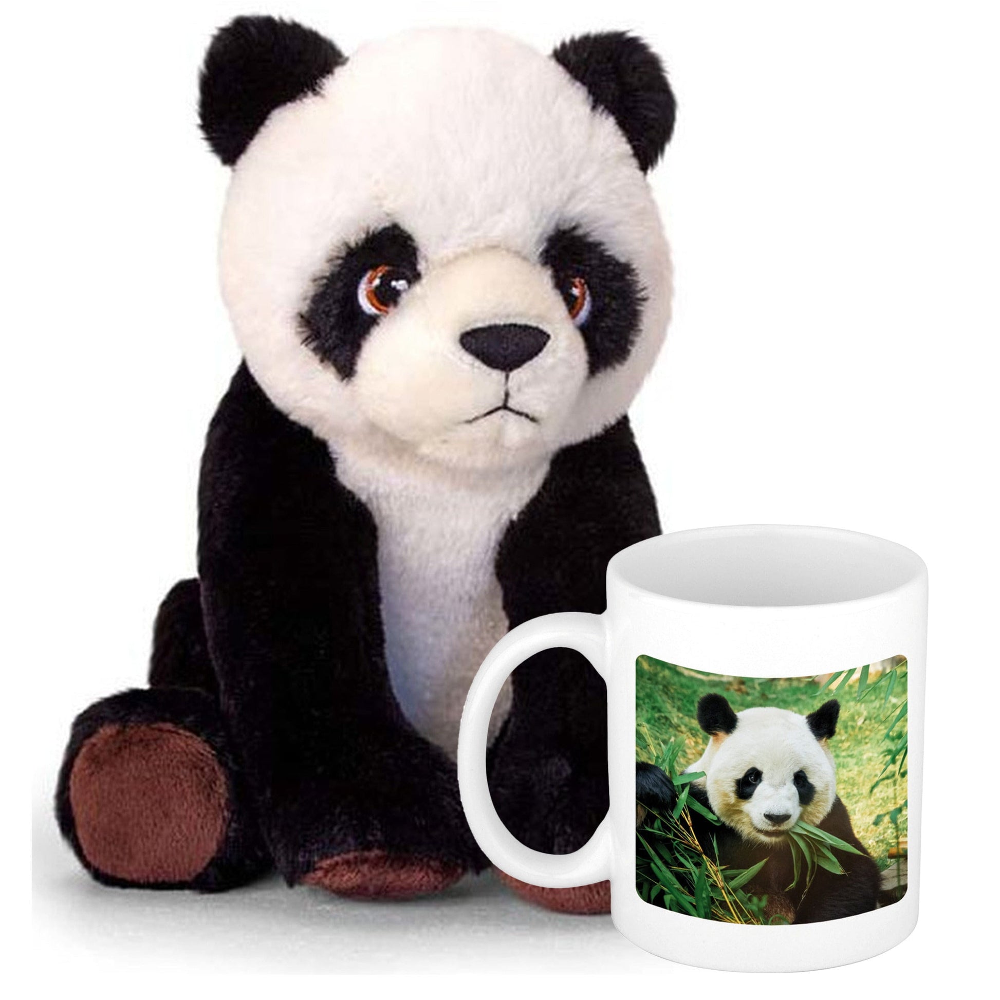 Panda cadeauset - pluche knuffel - 25 cm - beker 300 ml - Pluchen speelgoed