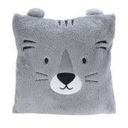 Dieren sierkussen grijs - 43 cm - polyester - kinderkamer - Pluchen speelgoed