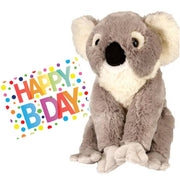 Koala knuffel - pluche - 30 cm - met verjaardagskaart - Pluchen speelgoed