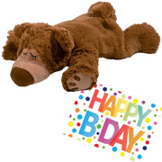 Pluche magnetron beer - 32 cm - knuffel - met wenskaart - Pluchen speelgoed