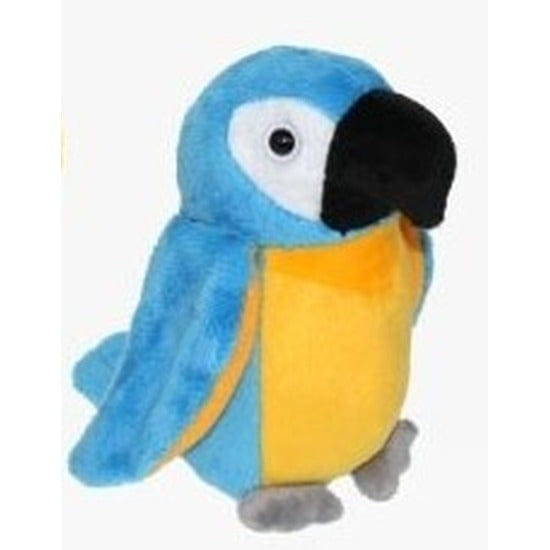 Blauw/gele ara knuffel - pluche papegaai - 24 cm - Pluchen speelgoed