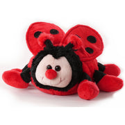 Inware lieveheersbeestje knuffel - pluche - rood/zwart - 20 cm - Pluchen speelgoed