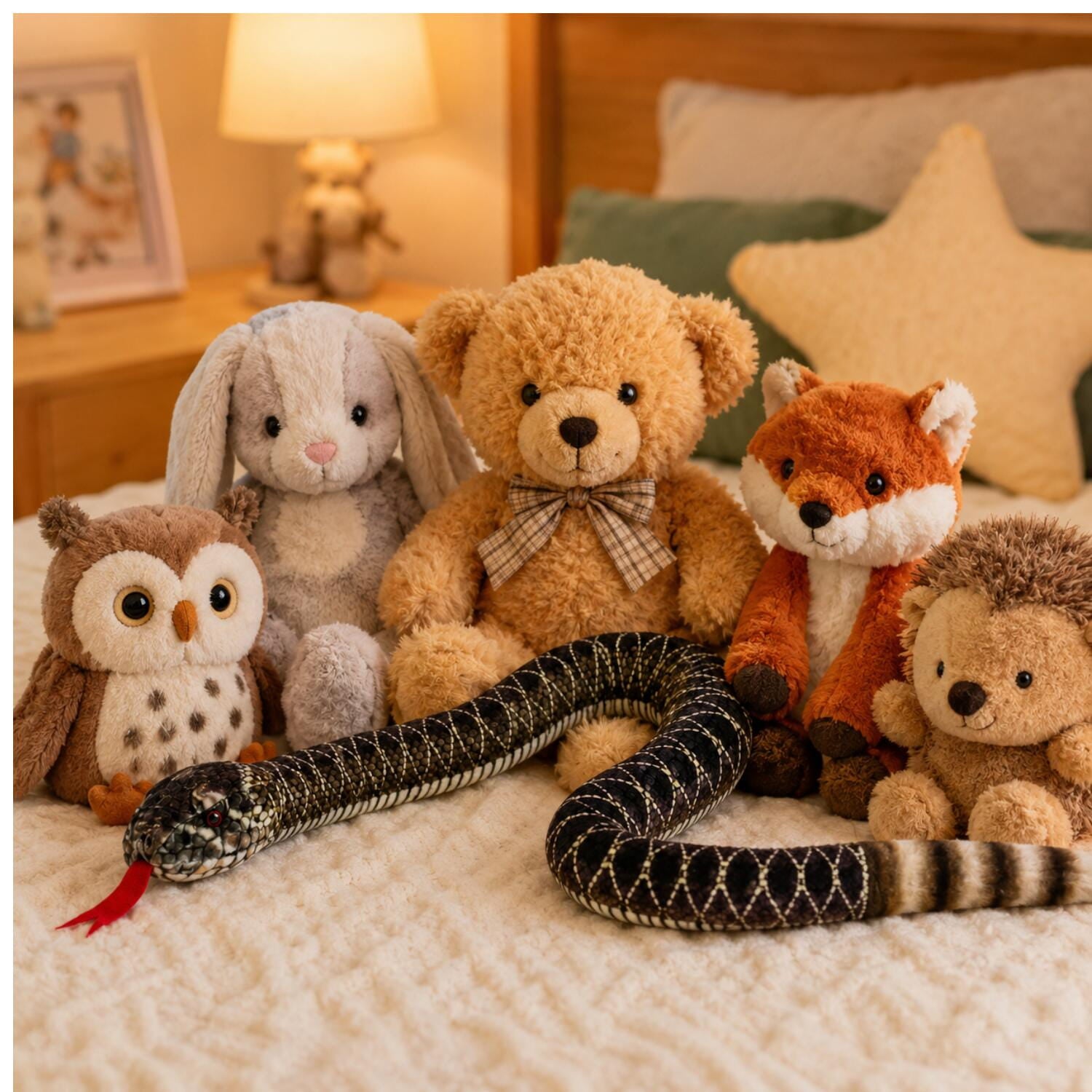 Pluche gestreepte ratelslang knuffel - 150 cm - slang knuffel - Pluchen speelgoed