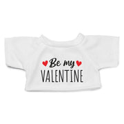 Valentijnsdag T-shirt voor knuffel - wit - XL - Be My Valentine - Pluchen speelgoed