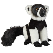 Vari/maki aap knuffel - pluche - zwart/wit - 28 cm - Pluchen speelgoed