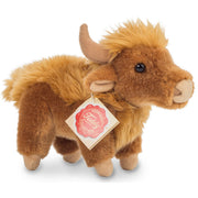 Schotse hooglander koe knuffel - pluche - bruin - 17 cm - Pluchen speelgoed
