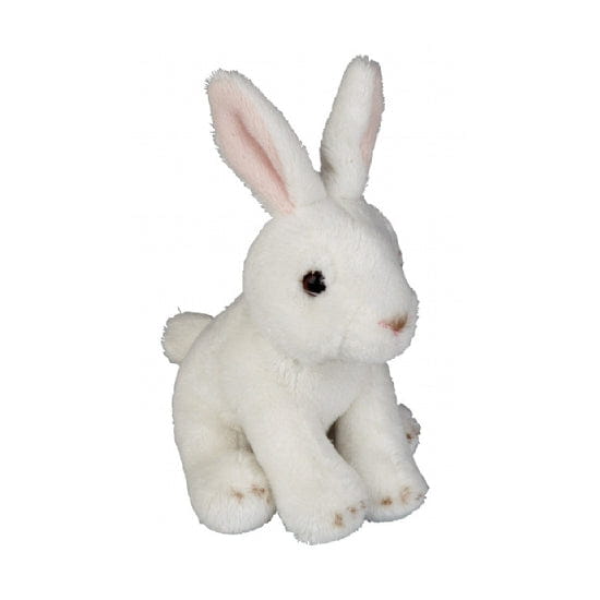Ravensden pluche konijn knuffel - wit - 15 cm - Pluchen speelgoed