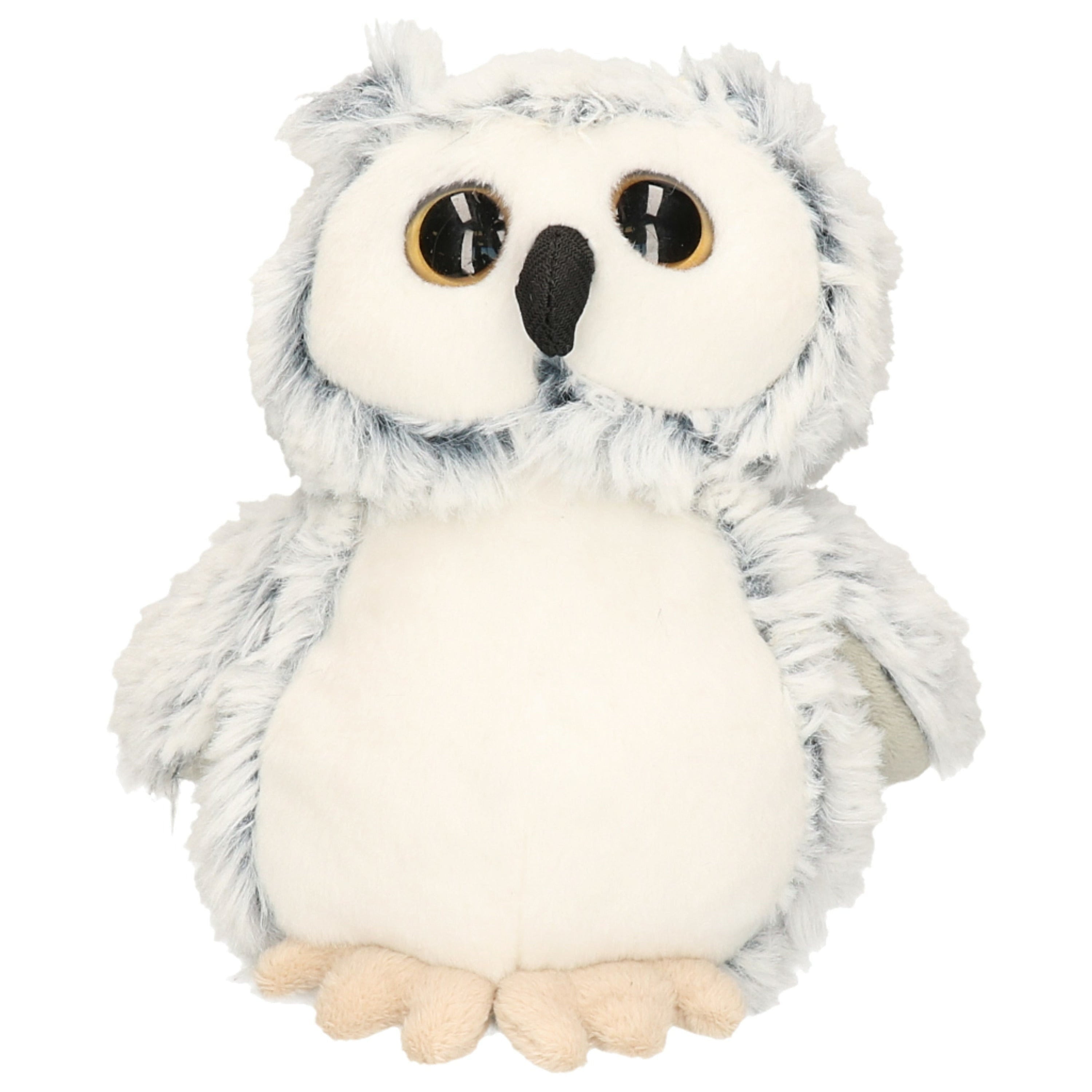 Uil knuffel grijs - zachte pluche - 17 cm zittend - Pluchen speelgoed