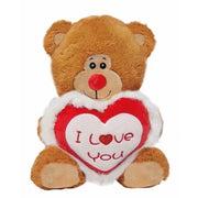 Pluche teddybeer - I love you hartje - bruin - 30 cm - Pluchen speelgoed