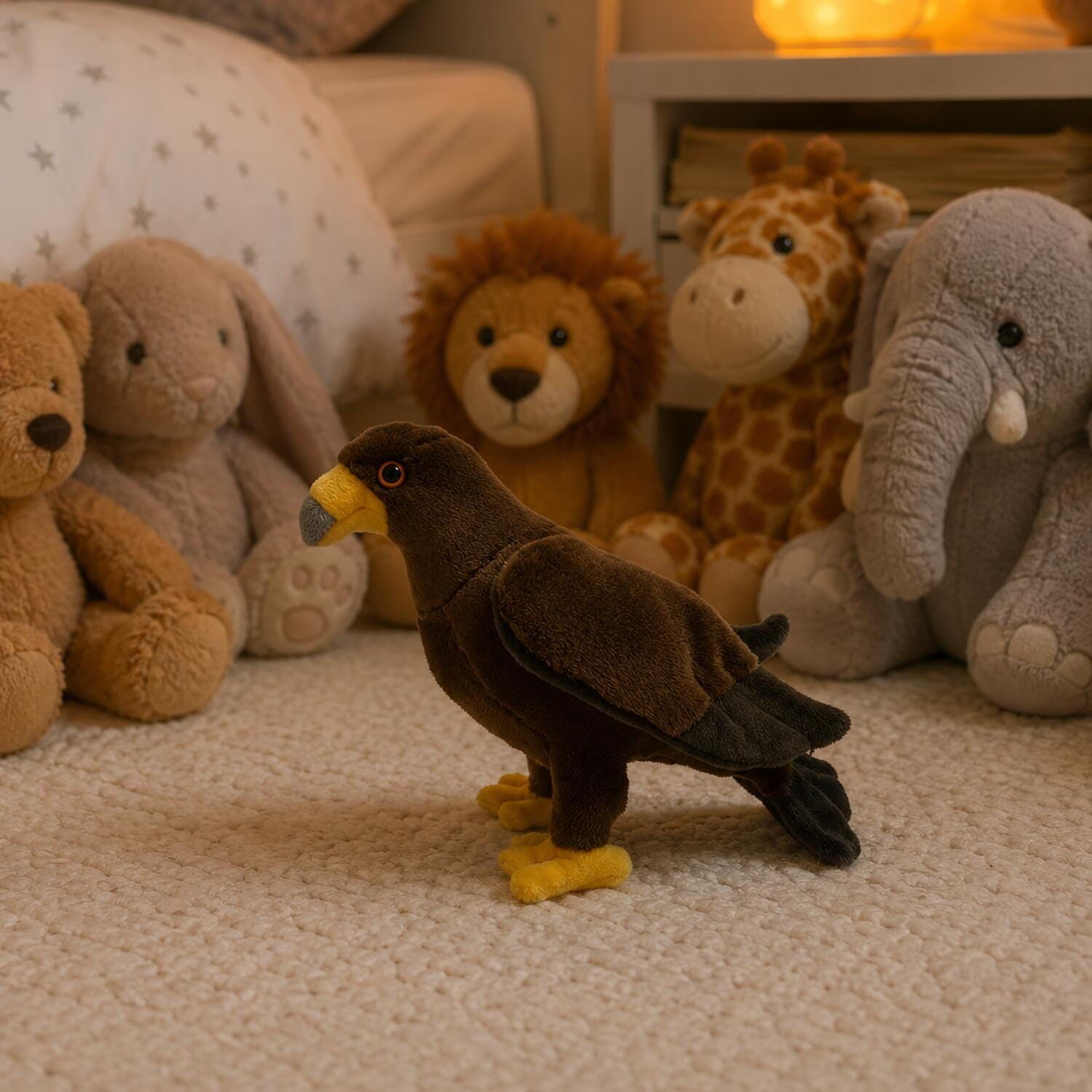 Steenarend knuffel - pluche - bruin - 17 cm - roofvogel - Pluchen speelgoed