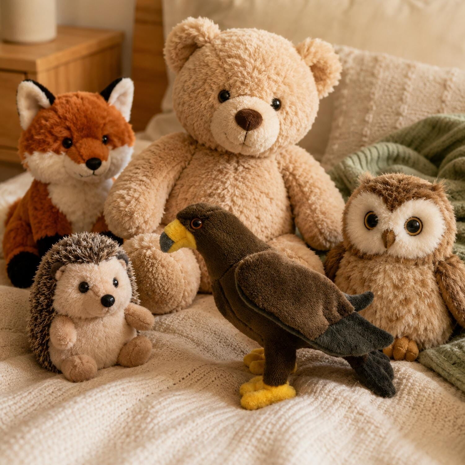 Steenarend knuffel - pluche - bruin - 17 cm - roofvogel - Pluchen speelgoed