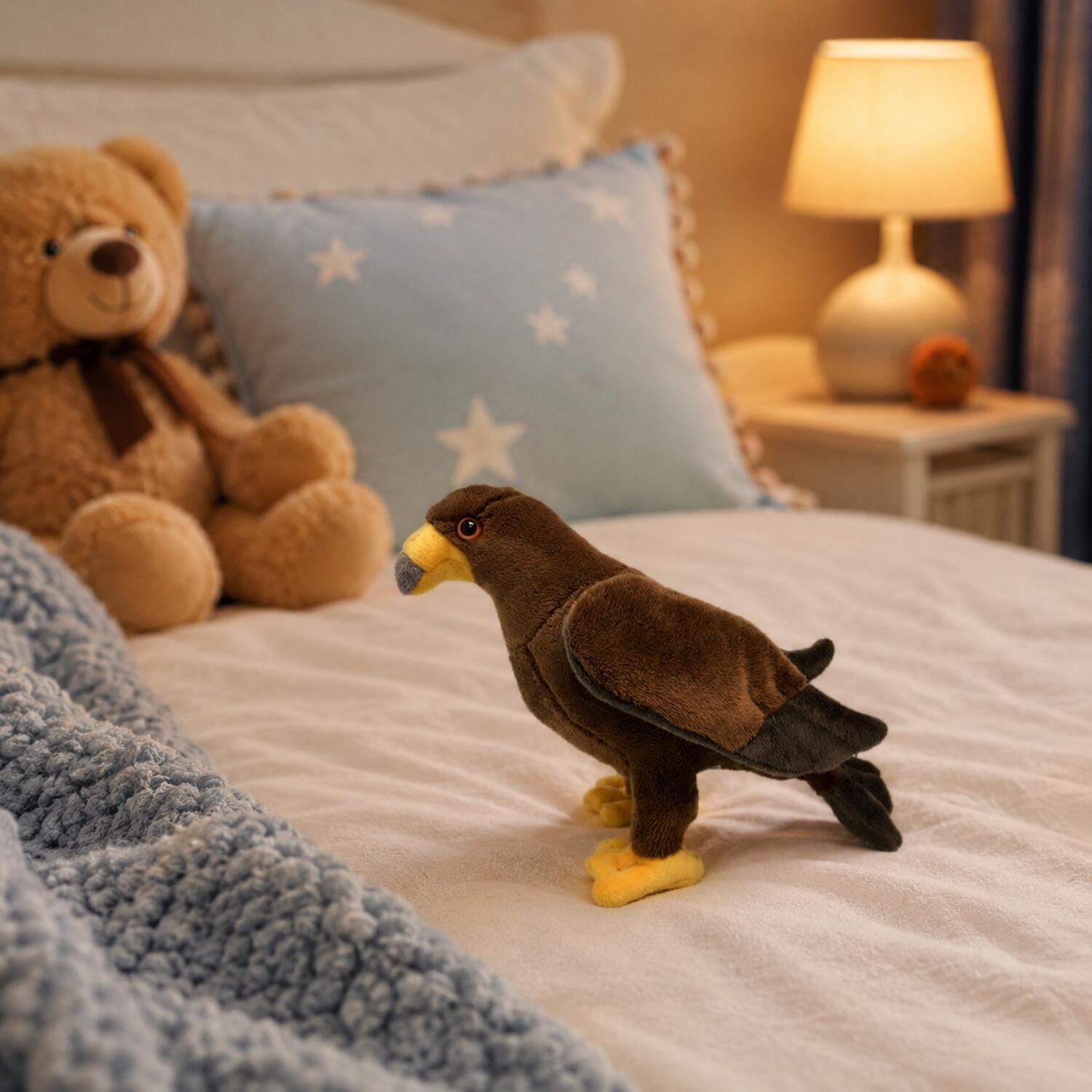 Steenarend knuffel - pluche - bruin - 17 cm - roofvogel - Pluchen speelgoed