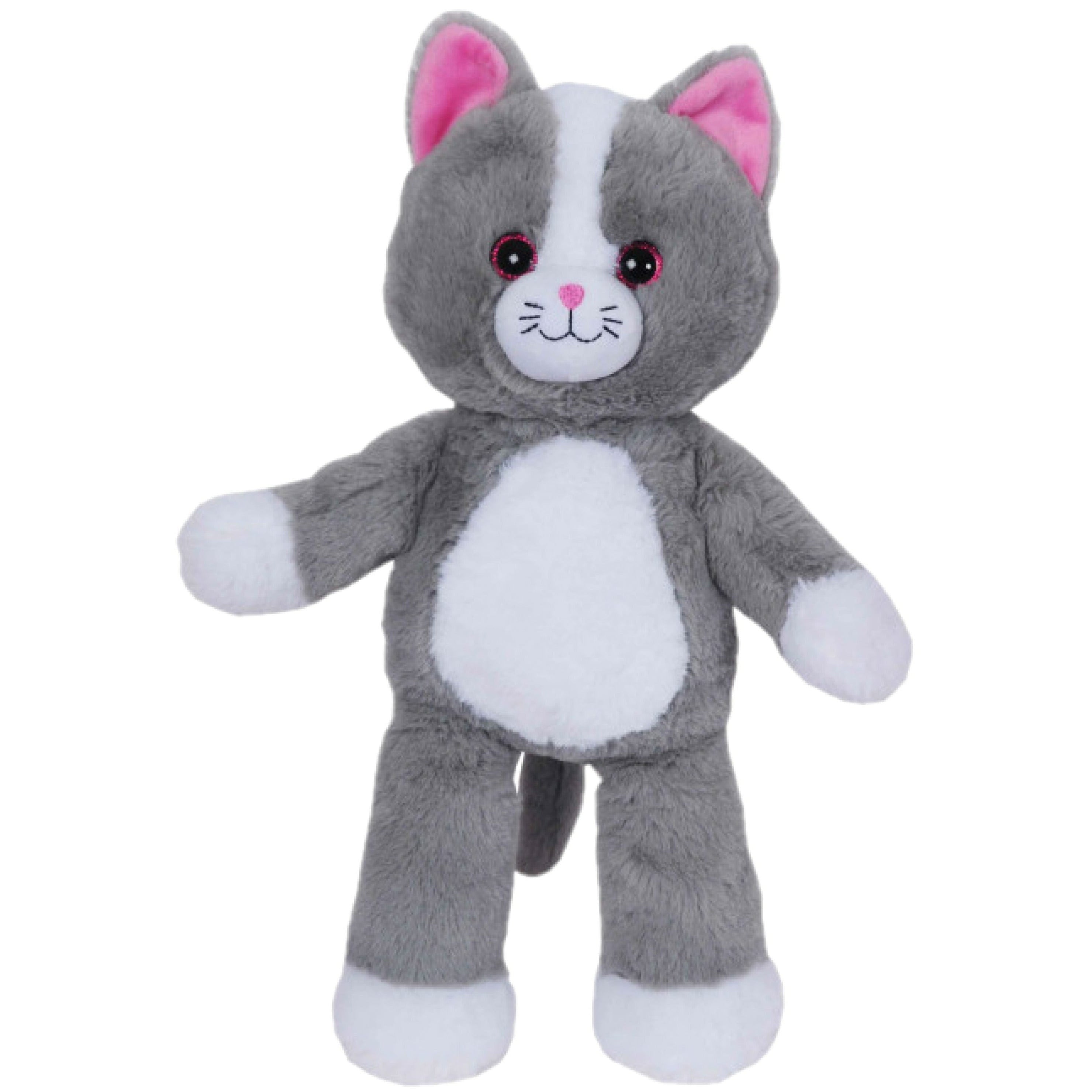 Sandy knuffelkat - grijs/wit - pluche - 42 cm - Pluchen speelgoed
