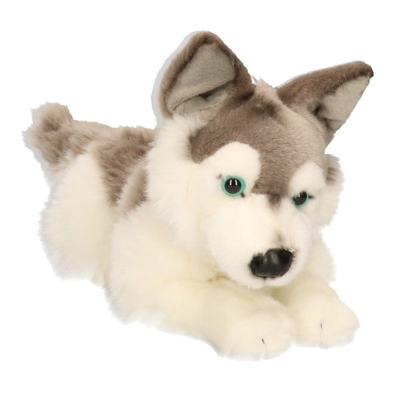 Carl Dick husky knuffel - pluche hond - liggend - 30 cm - Pluchen speelgoed