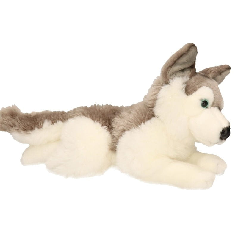 Carl Dick husky knuffel - pluche hond - liggend - 30 cm - Pluchen speelgoed