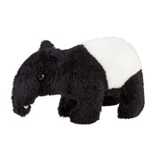 Ravensden tapir knuffel - pluche - zwart/wit - 15 cm - jungle dieren - Pluchen speelgoed