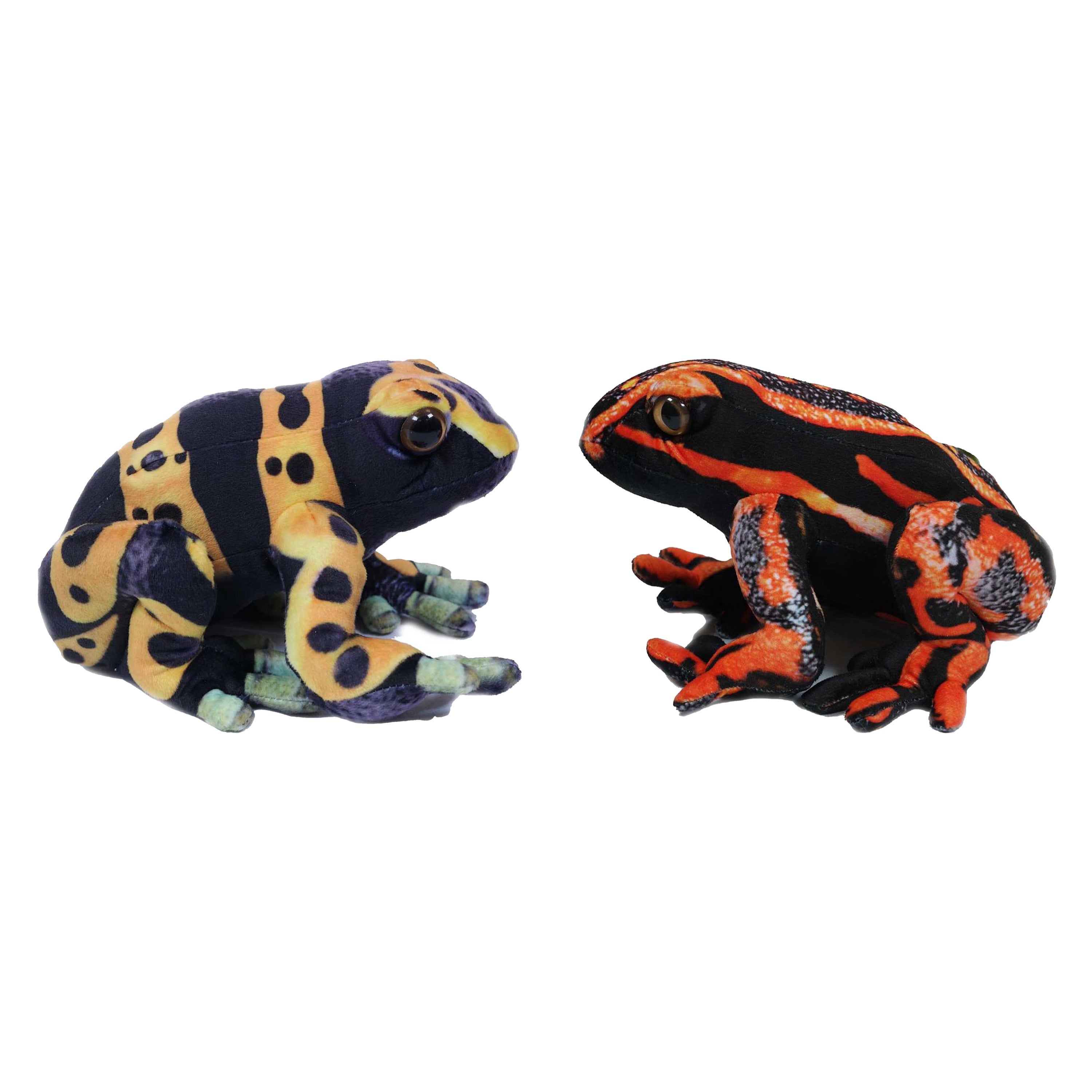 knuffeldier-kikkers-giftige-boomkikkers-2x-stuks-dieren-knuffels-rood-en-geel-24-cm_10432062