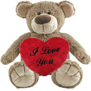Valentijn Love cadeau set - knuffelbeer - rood hartje - 40 cm - Pluchen speelgoed