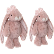 Bukowski konijnen knuffel set - oud roze - 22 en 30 cm - pluche - Pluchen speelgoed