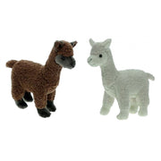 set-van-2x-stuks-familie-pluche-knuffels-alpacas-bruin-wit-23-cm_10329076