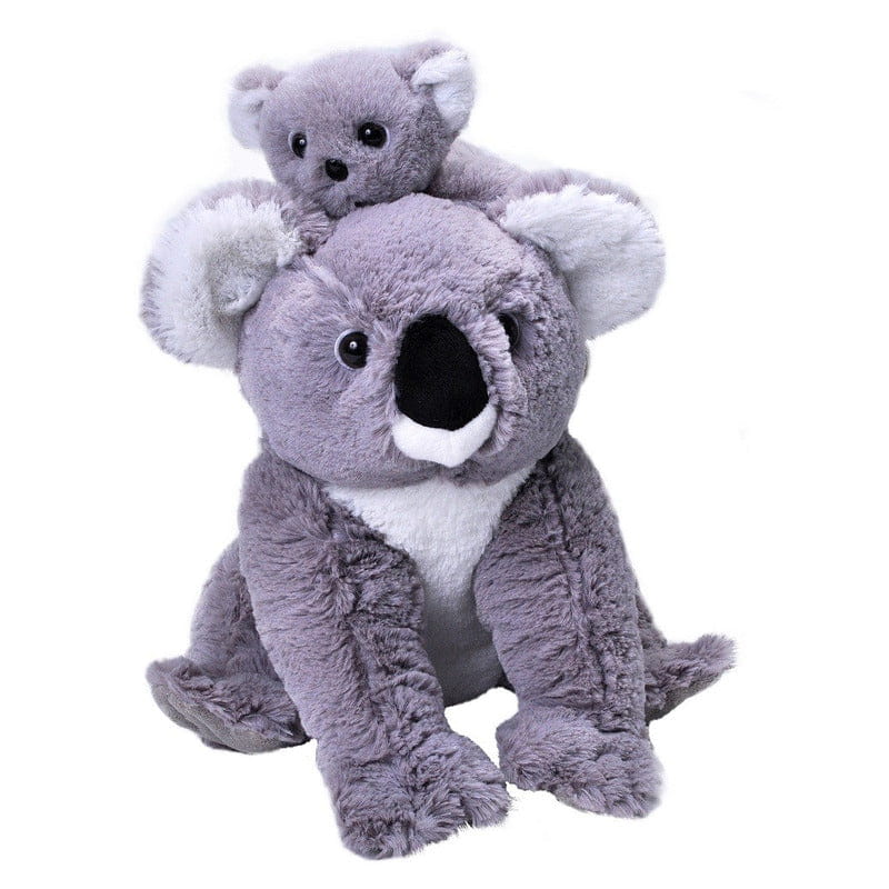 Wild Republic koala knuffel met baby - pluche - grijs - 38 cm - Pluchen speelgoed