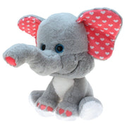 Pluche olifant knuffel - hartjes - 30 cm - hanger - Pluchen speelgoed