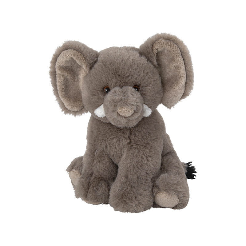 Olifant knuffel - pluche - grijs - 16 cm - savanne - Pluchen speelgoed