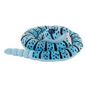 Pluche ratelslang knuffel - 91 cm - blauw - reptiel - Pluchen speelgoed