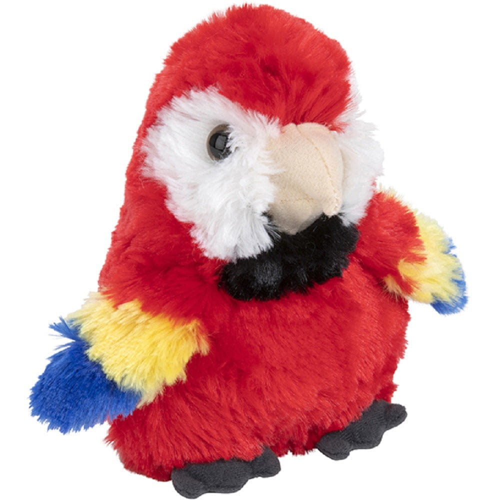 Papegaai knuffel - pluche - rood - 13 cm - tropische vogel - Pluchen speelgoed