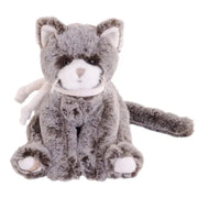 Bukowski pluche kat knuffel - grijs - zittend - 25 cm - Pluchen speelgoed