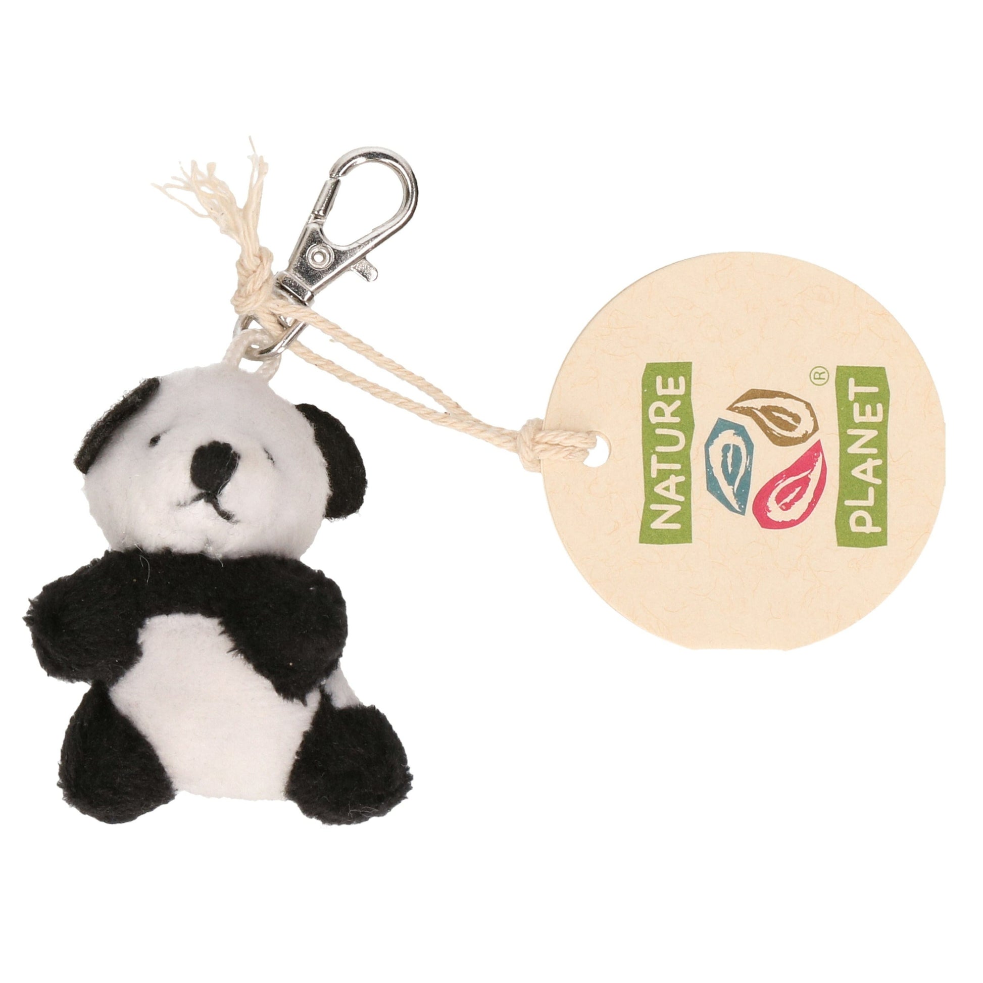 Nature Planet panda sleutelhanger - pluche - 5 cm - tasclip - Pluchen speelgoed
