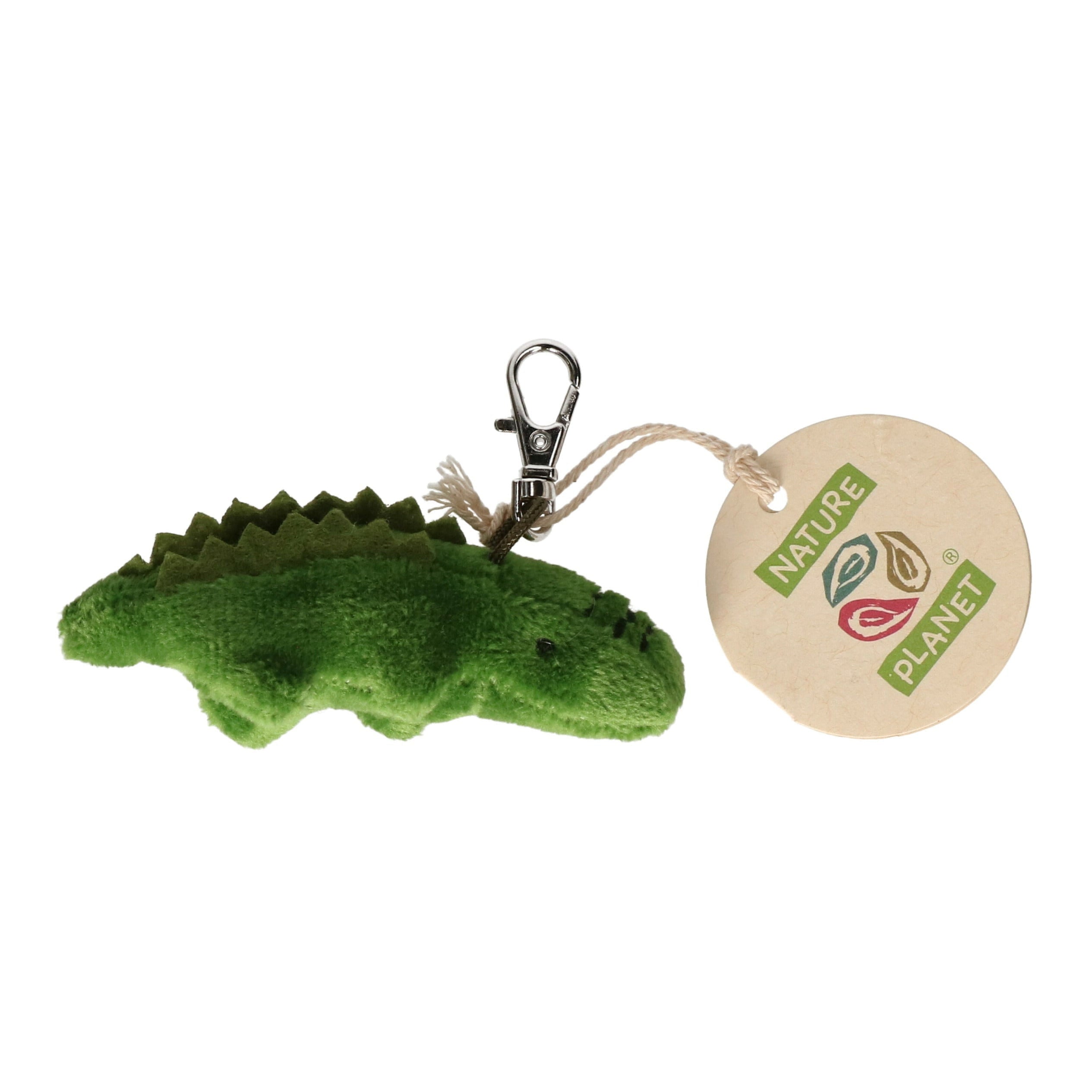 Nature Planet krokodil knuffel sleutelhanger - pluche - 6 cm - Pluchen speelgoed