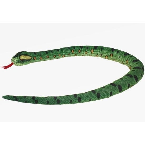 Pluche anaconda knuffel - groen - 150 cm - kraalogen - slang - Pluchen speelgoed