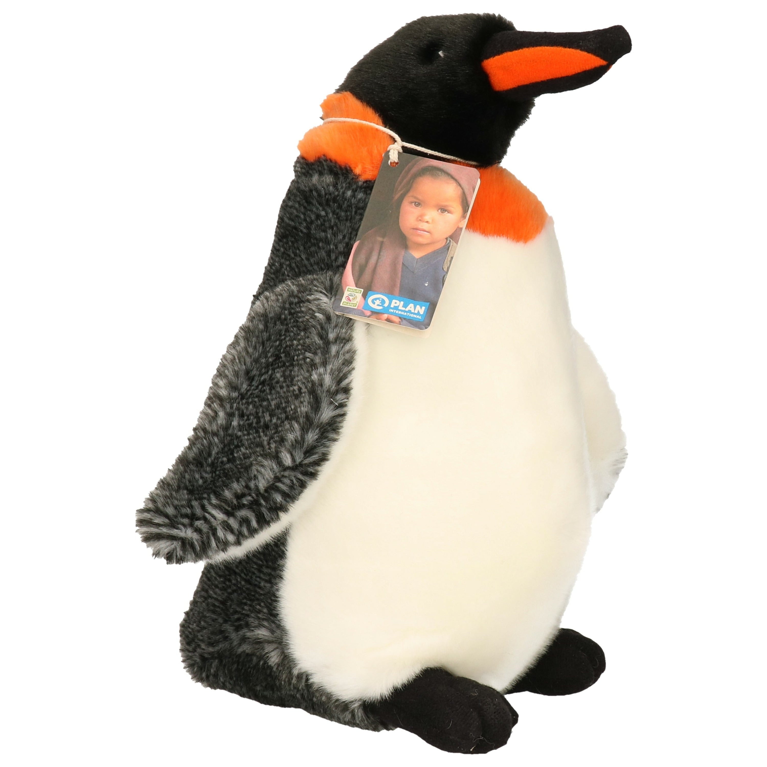 Nature Planet koningspinguïn knuffel - zwart/wit - 28 cm - pluche - pinguïn - Pluchen speelgoed