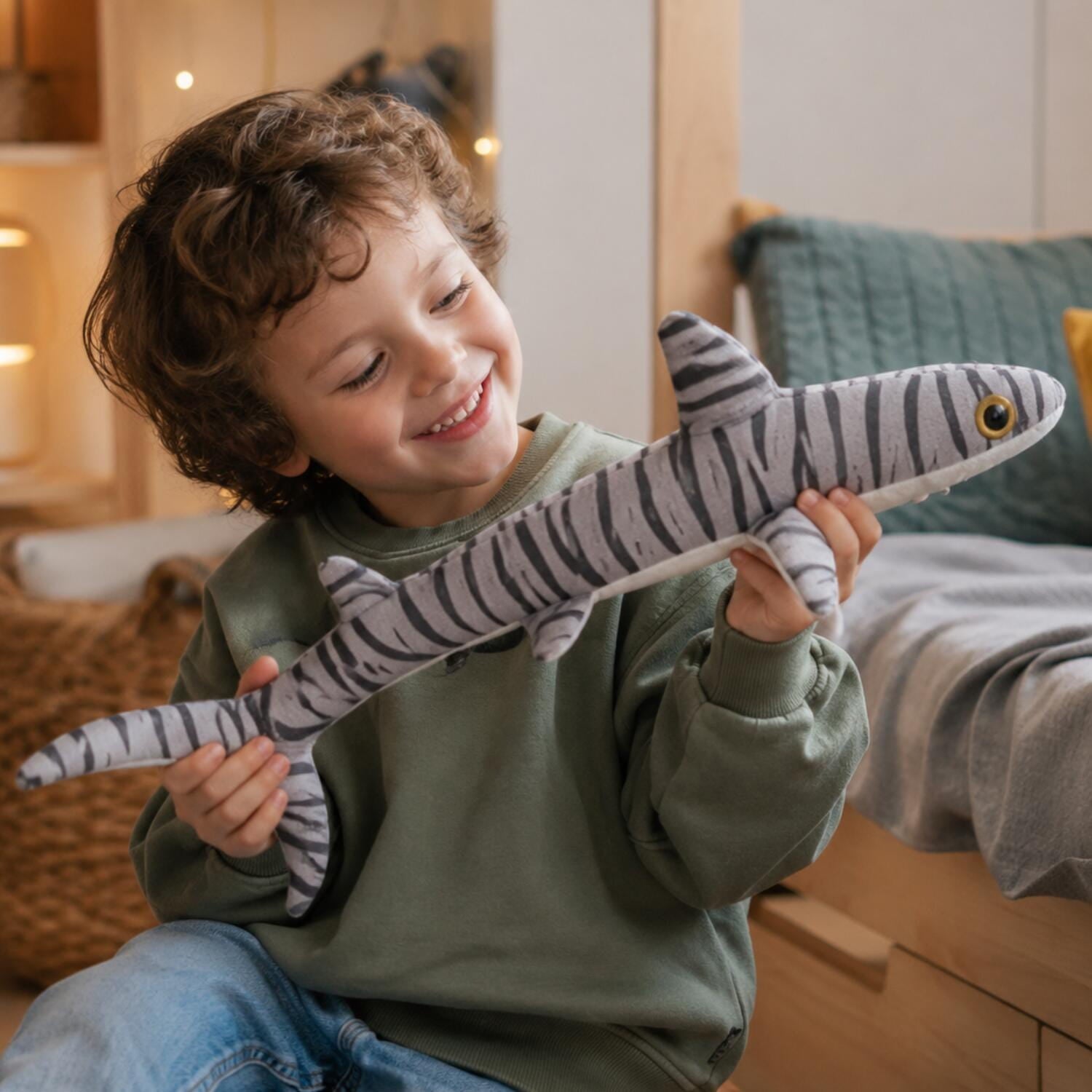 Nature Planet tijgerhaai knuffel - pluche - 60 cm - zeedier - Pluchen speelgoed