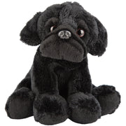 Pluche mopshond knuffel - zwart - 13 cm - zacht speelgoed - Pluchen speelgoed