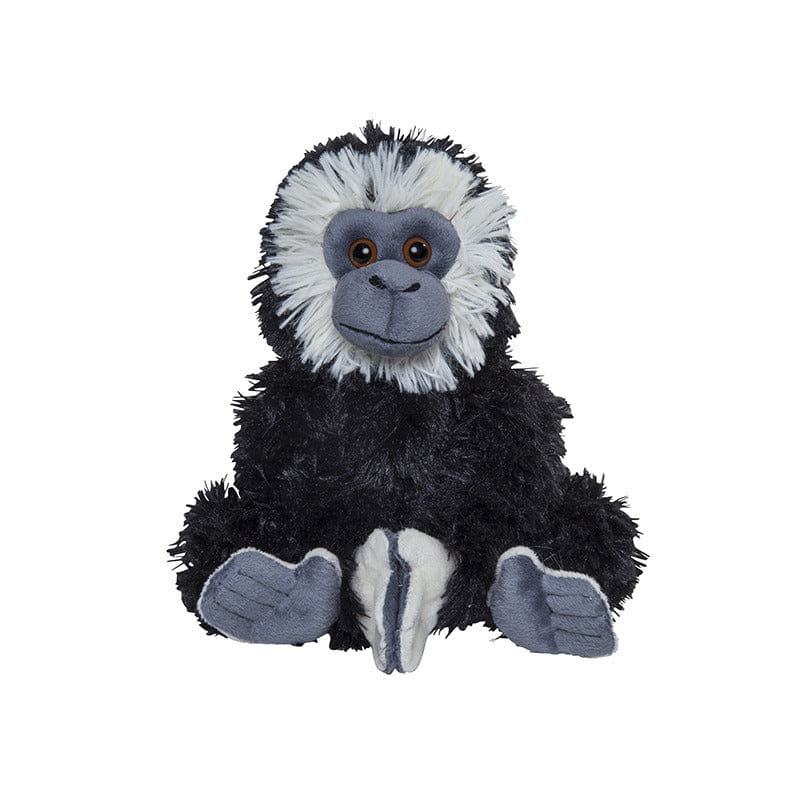 Gibbon aapje knuffel - pluche - zwart - 17 cm - ophangbaar - Pluchen speelgoed