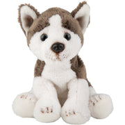 Suki Gifts Husky knuffel - pluche - 13 cm - grijs/wit - Pluchen speelgoed