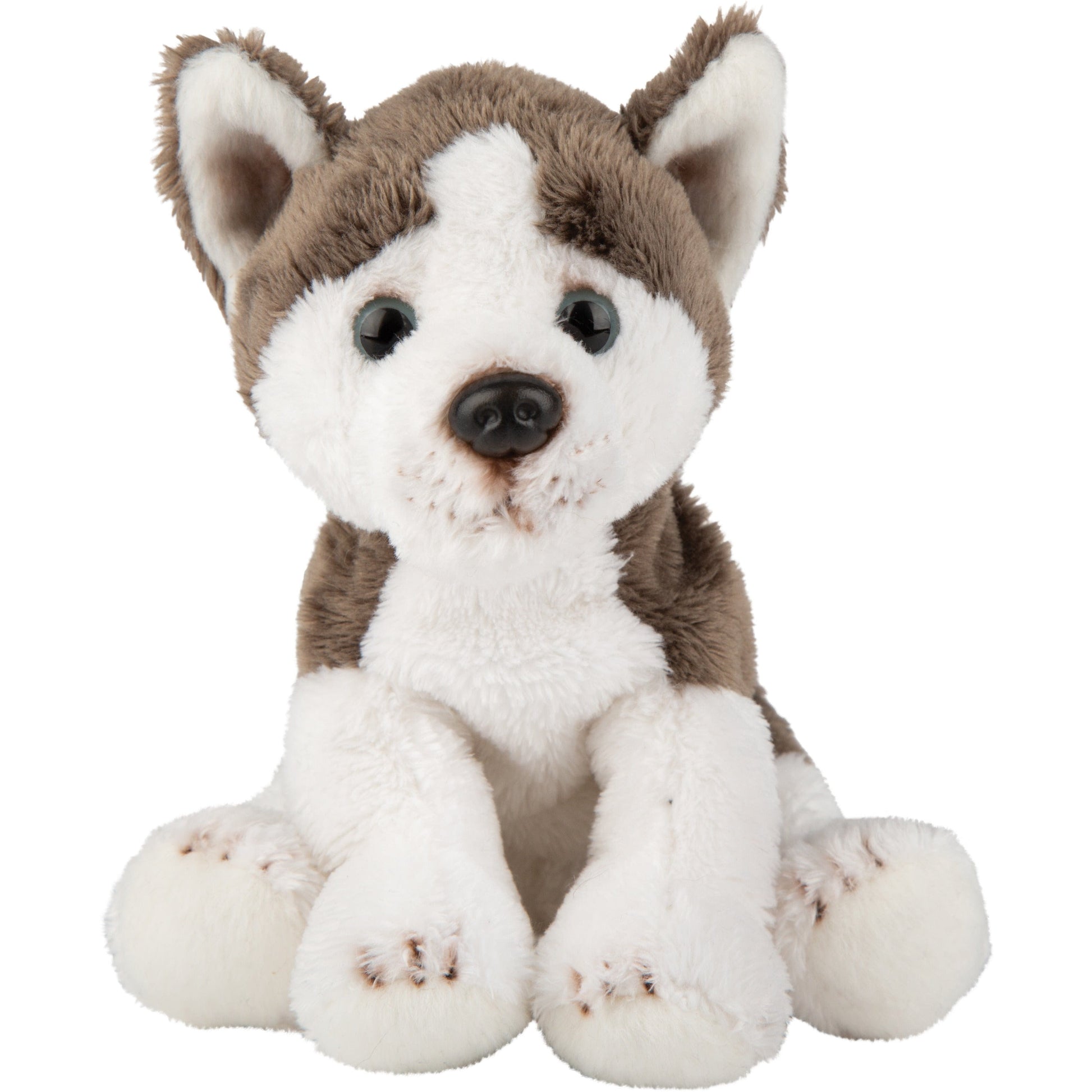 Suki Gifts Husky knuffel - pluche - 13 cm - grijs/wit - Pluchen speelgoed