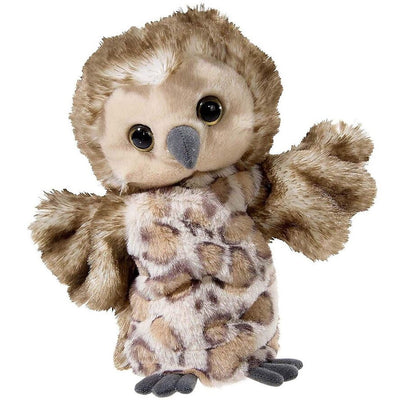 Pluche bruine uil handpop - knuffel - 31 cm - speelgoed