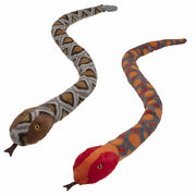 Pluche slangen knuffels - 2 stuks - 150 cm - regenboog boa - gevlekte ratelslang - Pluchen speelgoed