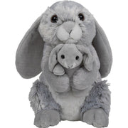 Nature Planet konijn knuffel - pluche - 22 cm - grijs - Pluchen speelgoed