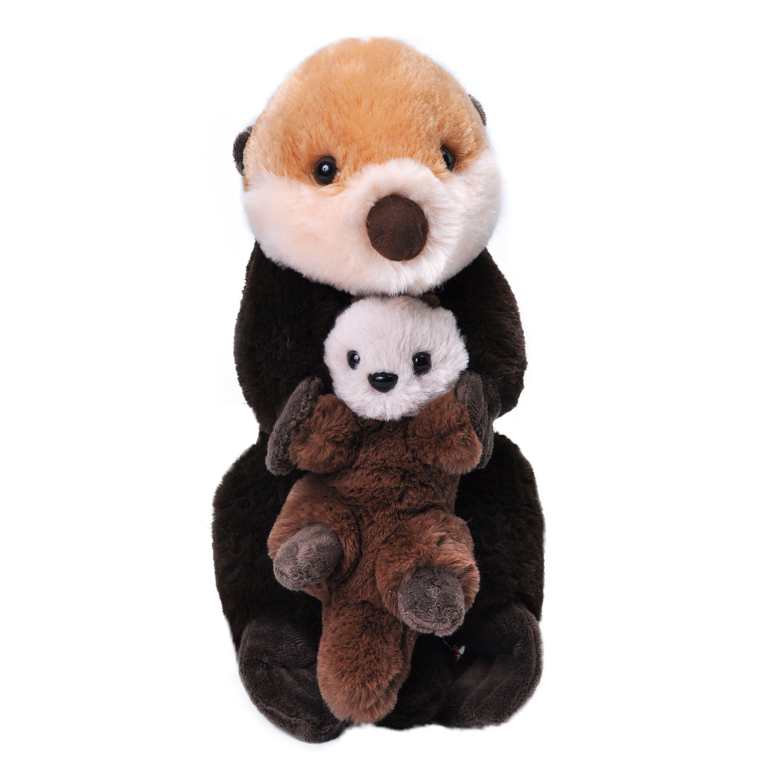 pluche-knuffel-dier-familie-zee-otters-bruin-36-cm-wildlife-speelgoed-beesten-moeder-kind_10331149