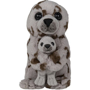 Pluche zeehond familie knuffels - grijs - 22 cm - Pluchen speelgoed