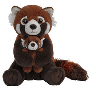Nature Planet rode panda familie knuffel - pluche - 22 cm - bosdier - Pluchen speelgoed