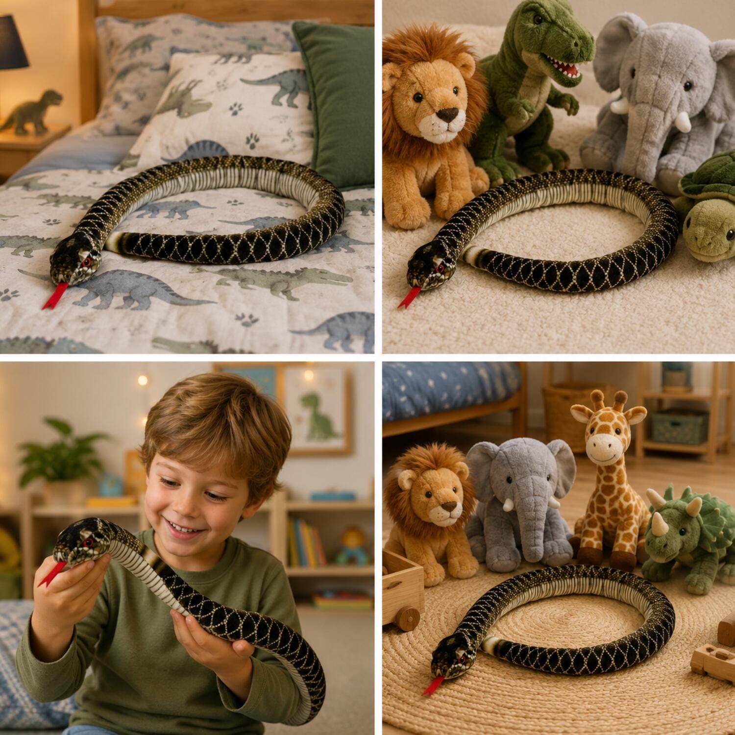Ratel slang knuffel - pluche - donkergroen - 100 cm - Pluchen speelgoed